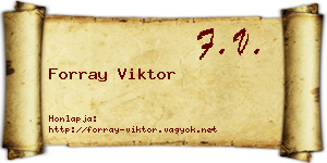 Forray Viktor névjegykártya