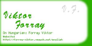 viktor forray business card